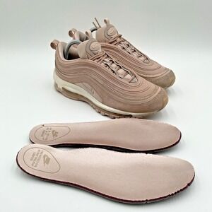 NIKE Air Max 97 (Size 9.5 Women) Metallic Particle Beige/Pink Sneaker Shoes #693